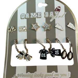 Football Earrings Set of 6 NWT